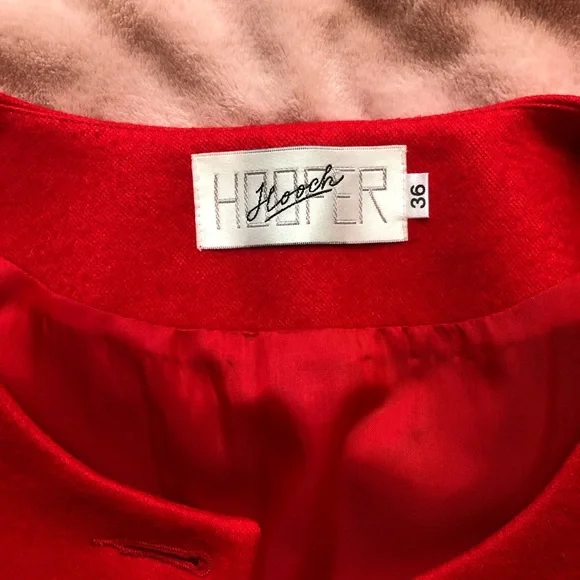 Vintage red coat with lace - Picture 3 of 7